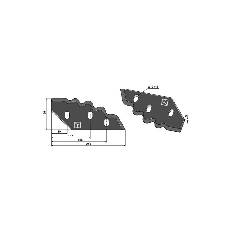 Couteau pour mélangeurs de fourrage, droit - AG013089