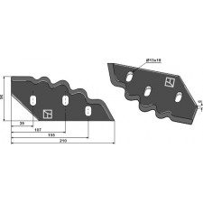 Couteau pour mélangeurs de fourrage, droit - AG013089