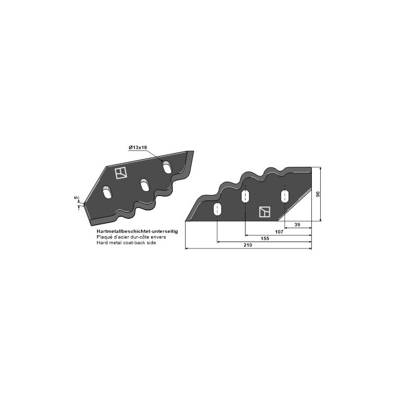 Couteau pour mélangeurs de fourrage, gauche - AG013088