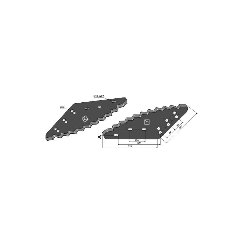 Couteau pour mélangeurs de fourrage - revêtement en métal dur - AG014900