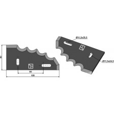 Couteau pour mélangeurs de fourrage, gauche - AG014908