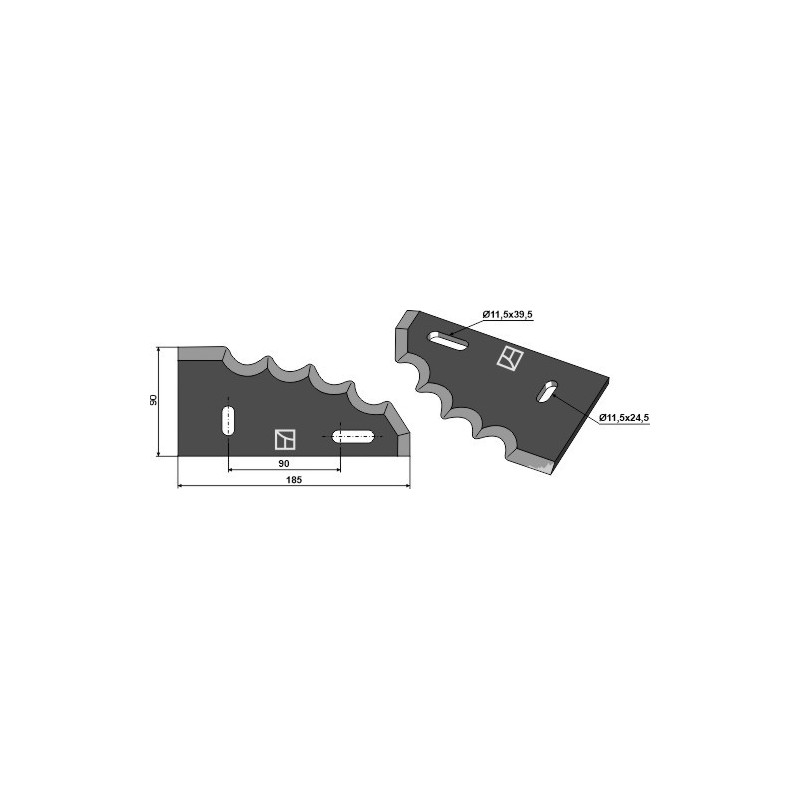 Couteau pour mélangeurs de fourrage, gauche - AG014908