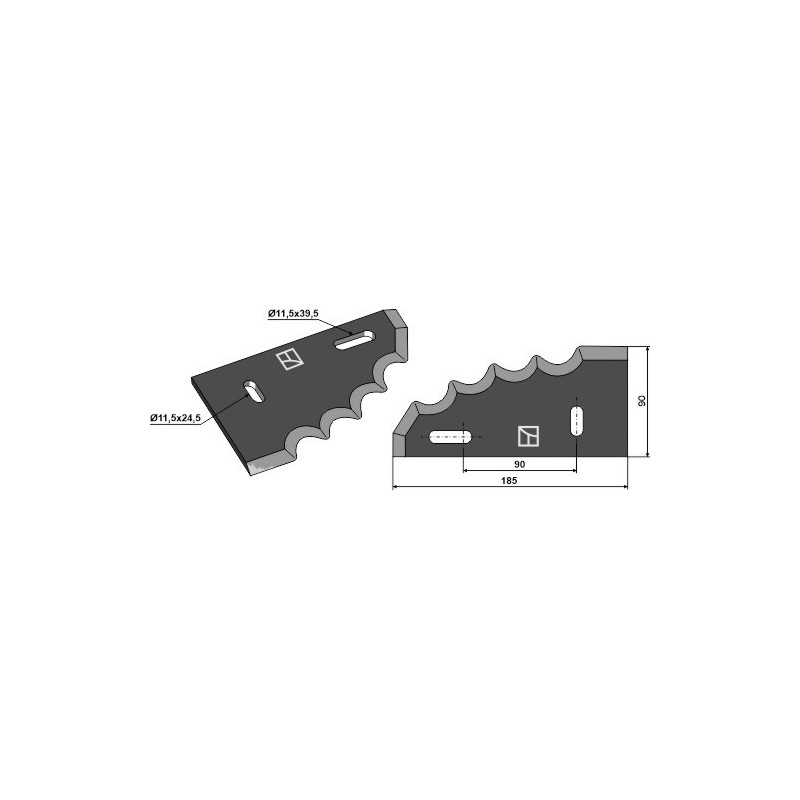 Couteau pour mélangeurs de fourrage, droit - AG014909