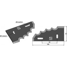 Couteau pour mélangeurs de fourrage, droit - AG014909