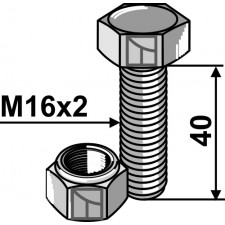 Boulon avec écrou à freinage interne - M16x2 - 10.9 - AG008813