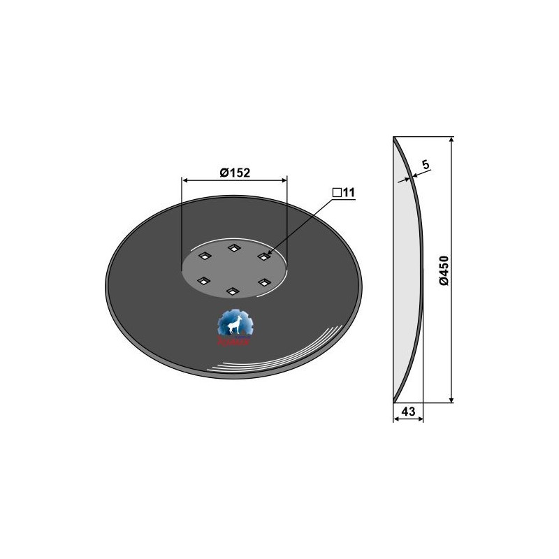 Disque lisse - Ø450x5 - Kuhn - H2203660