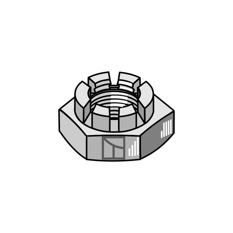 Écrou à créneaux dégagés - M24x2