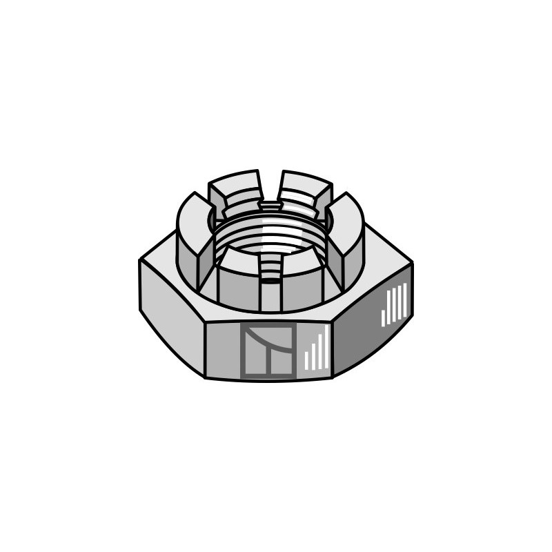 Écrou à créneaux dégagés - M30x1,5