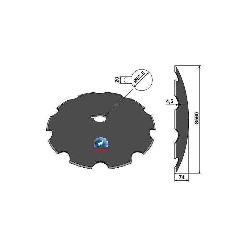 Disque crénelé Ø560x4,5 - AG006398