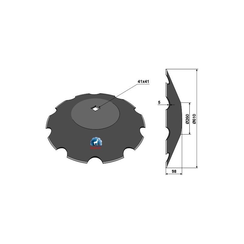 Disque crénelé Ø610x5 - Tronconiques