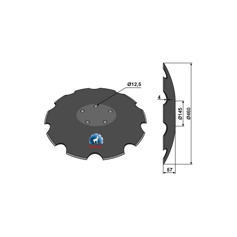 Disque crénelée à fond plat - Ø460