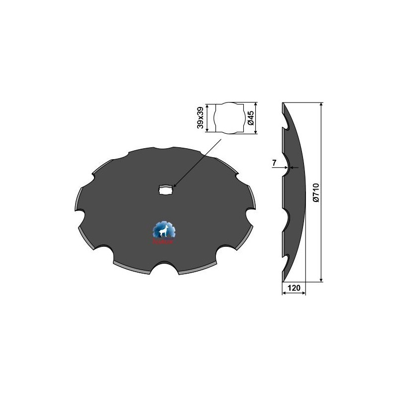 Disque crénelé Ø710x7 - Simba - P00282
