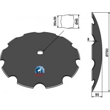 Disque crénelé Ø760x8 - Simba - P00284