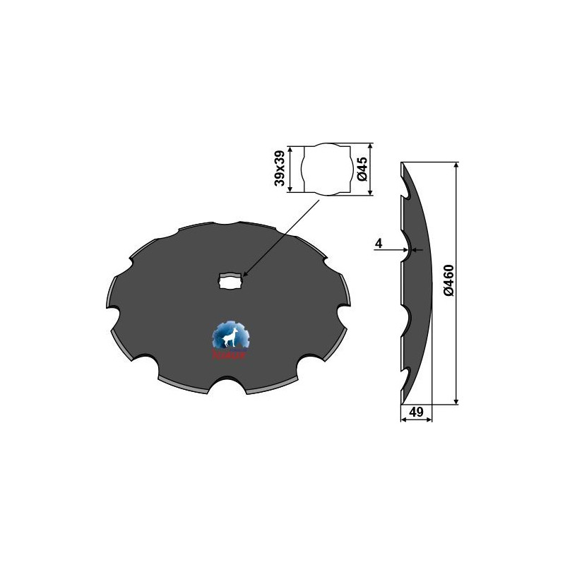 Disque crénelé Ø460x4 - Simba - P16721