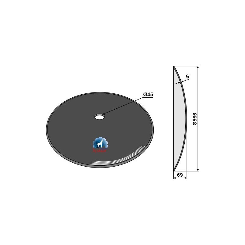 Disque lisse Ø566x6 - Great Plains - 820-445C