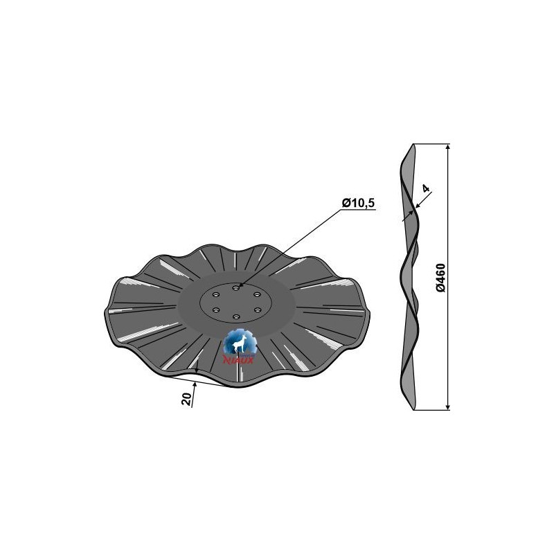 Disque ondulé Ø460x4 - Kuhn - 110032