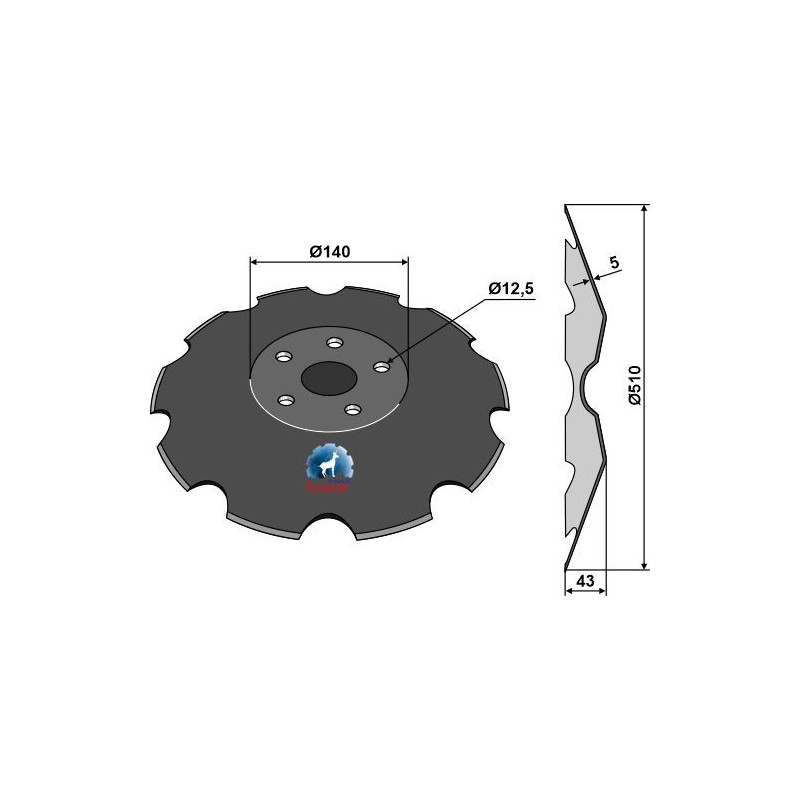 Disque crénelé Ø510x5 - Väderstad - 170097