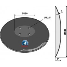 Disque lisse à fond plat Ø580 - Pöttinger - 9771.03.026.0