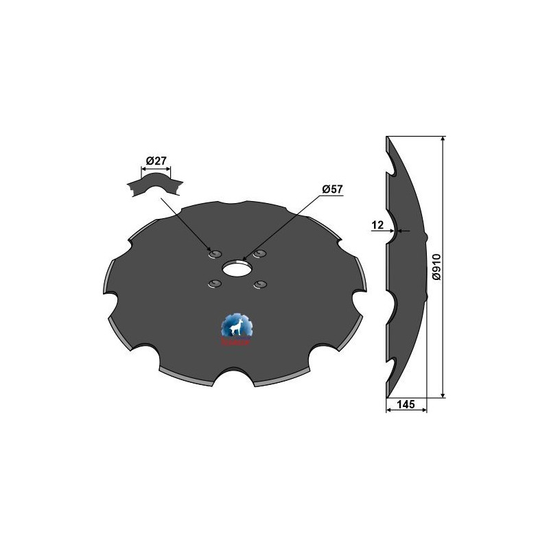 Disque crénelé Ø910x12