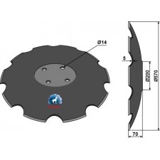 Disque crénelée à fond plat - Ø570