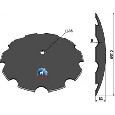 Disque crénelé Ø610x5 - AG006186