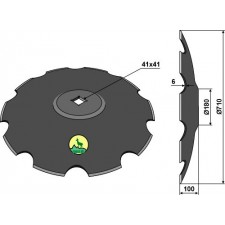 Disque crénelée à fond plat - Ø710