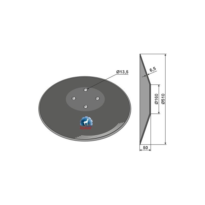 Disque lisse Ø510x6,5 - John Deere - NS90340003