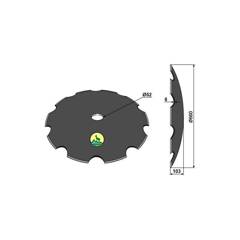 Disque crénelé Ø660x6 - AG006049