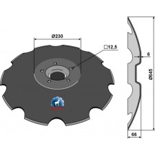 Disque crénelé - Ø645x6 - Lemken Rubin - 34910029 - 34910031