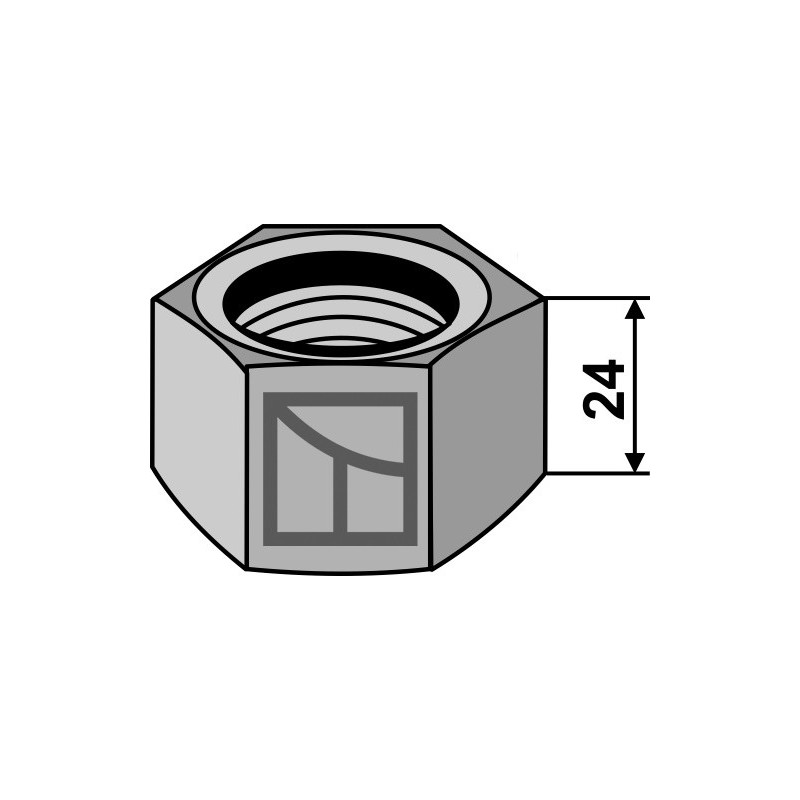 écrou M 30 x 3,5 pour arbre carré 30x30