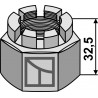 écrou hexagonal à créneaux dégagés M 30 x 3,5 pour arbre carré 30x30 - AG006603