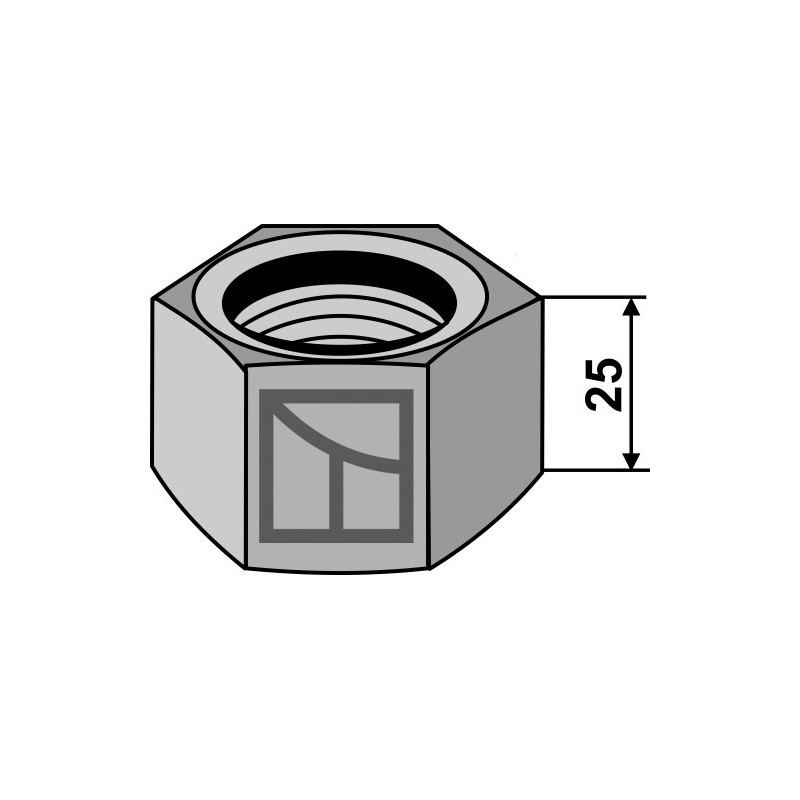 écrou M 33 x 2 pour arbre carré 36x36