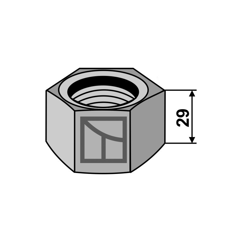 écrou M36x2 pour arbre carré