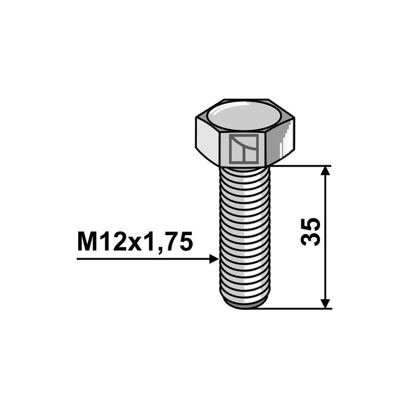 Boulon à tête hexagonal - M12