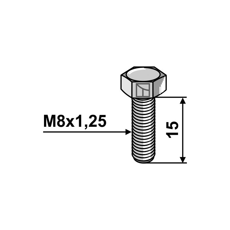 Boulon à tête hexagonal - M8