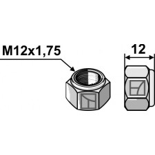 Écrou hexagonal à freinage interne - M12