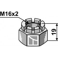 Écrou à créneaux dégagés - M16