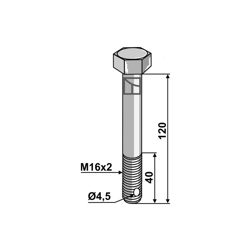 Boulon à tête hexagonal - M16