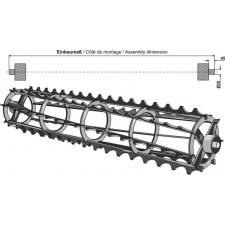 Rouleaux cage à barres crénelées avec arbre continu - 1070mm - AG007109