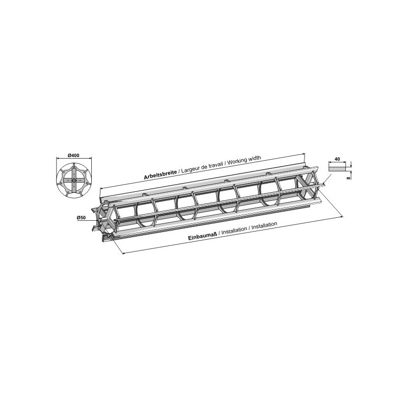 Rouleau cage à barres lisses - 1300