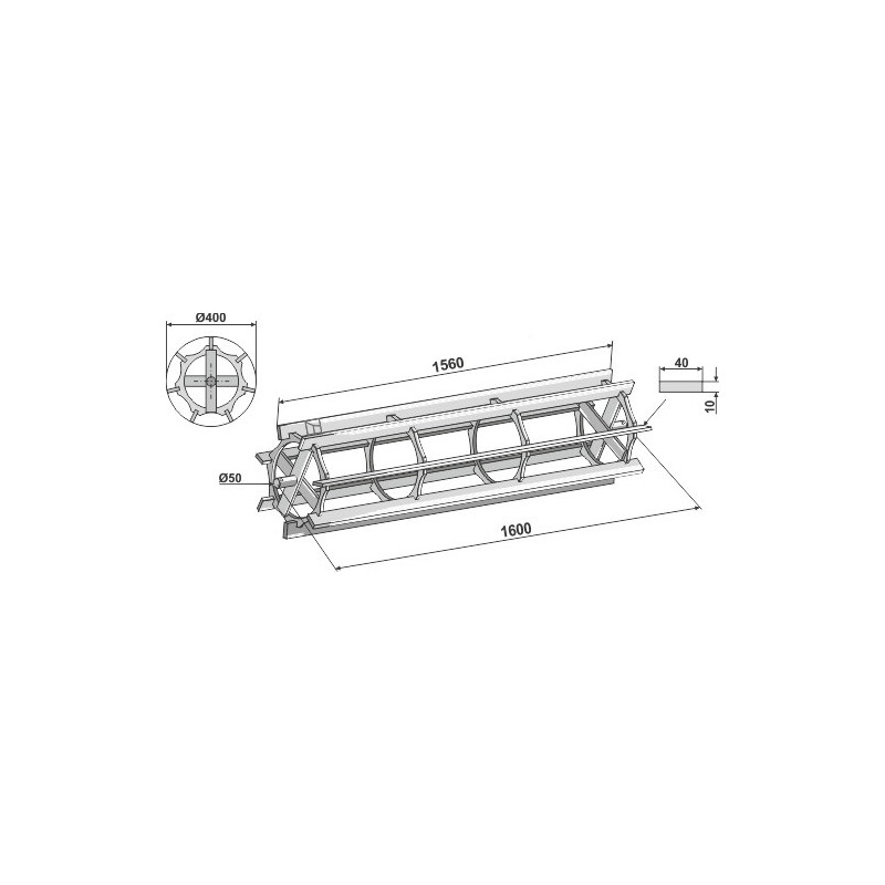 Rouleau cage à barres lisses - 1600