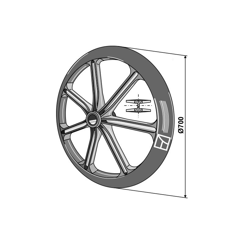 Roue packer - Ø700mm - AG007507