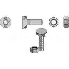 Boulon de charrue M10 x 1,5 x 40 avec écrou hexagonal