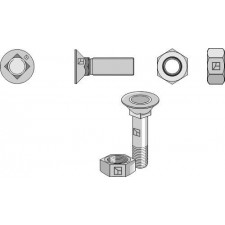 Boulon de charrue M12x1,75x30 et écrou hexagonal