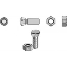 Boulon de charrue M16 x 2 x 80 avec écrou hexagonal