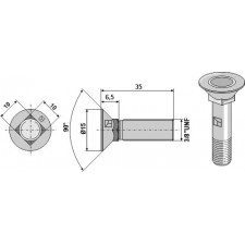 Boulon de charrue 3/8''UNF