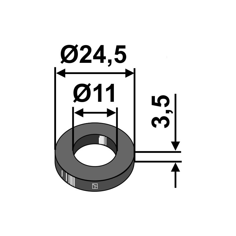 Rondelle Ø24,5x3,5xØ11 - Kverneland - KK012906