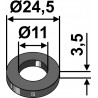 Rondelle Ø24,5x3,5xØ11 - Kverneland - KK012906