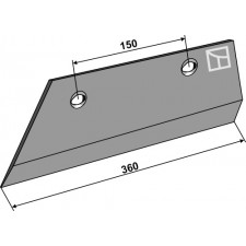 Soc de charrue partie arrière 10mm gauche - Agrolux - 84069