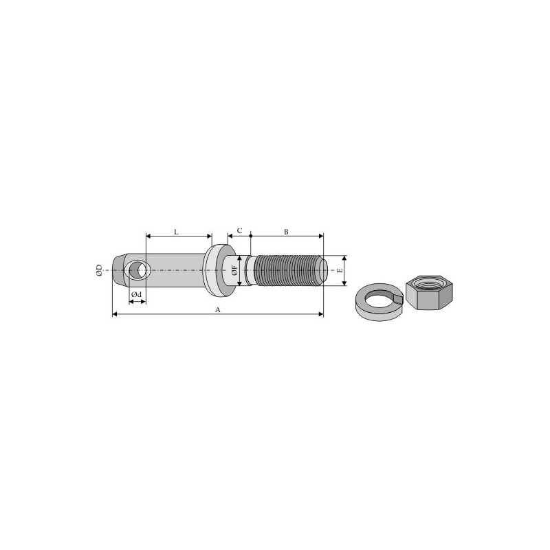 Piton pour barres de poussée et barres inférieures - AG011212